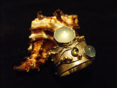 jagged edge ring with aquamarine